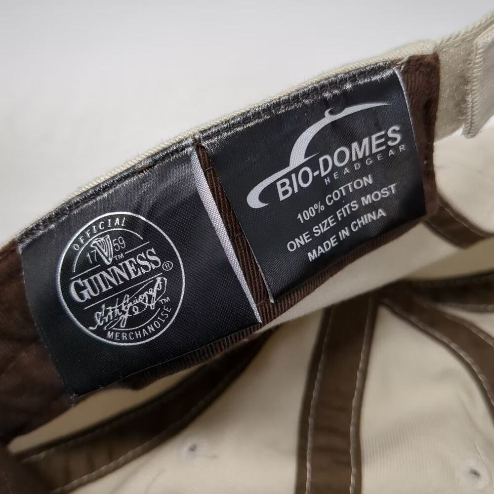 Guinness Baseball Cap Beige Brown OS Hat Strapback Embroidered Strength 1759 - Picture 9 of 9